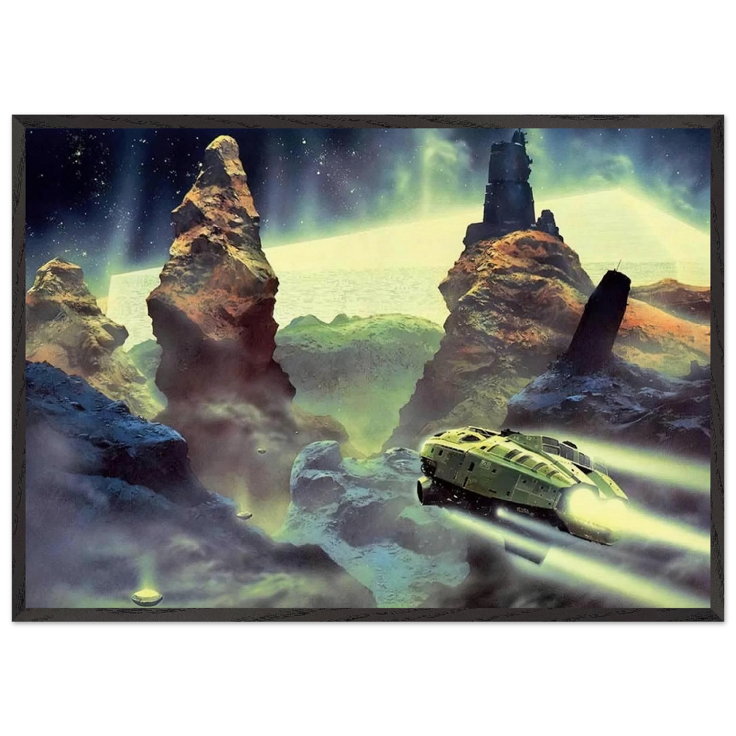 Chris Foss N4 - Chris Foss 70x100 cm / 28x40 inches Framed Art Print – Black Wooden Frame