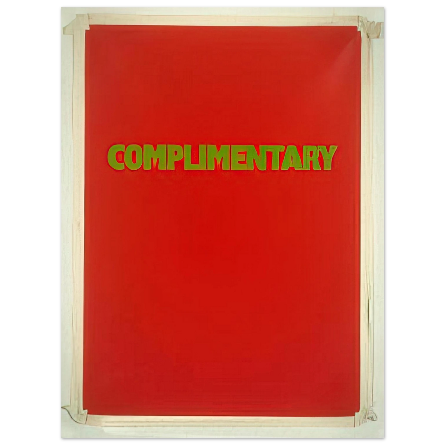 Billy Apple - Complimentary - 1990 75x100 cm / 30x40inches Fine Art Poster