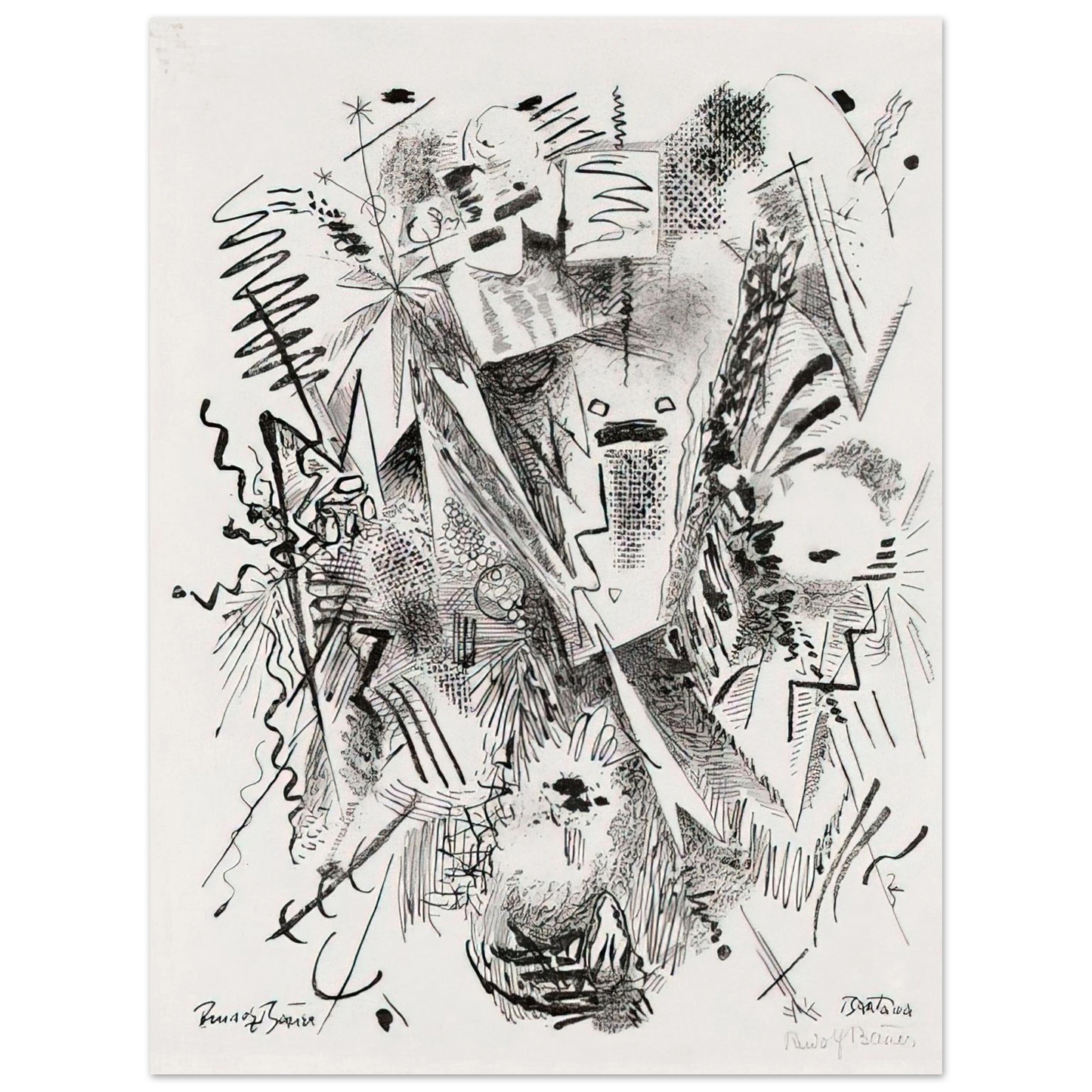 Rudolf Bauer - BANTAMA 1921 75x100 cm / 30x40inches Fine Art Poster
