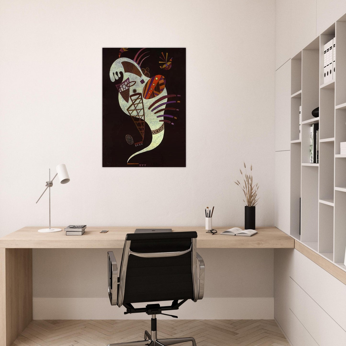 WHITE FIGURE 1943 - Wassily Kandinsky Brushed Aluminum Print - 70x100 cm / 28x40 inches | Wassily Kandinsky Aluminum Print | Wassily Kandinsky Prints