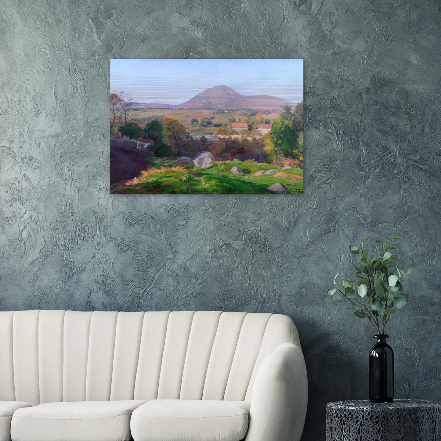 Landscape of Puy de Dôme - Armand Guillaumin Brushed Aluminum Print - 70x100 cm / 28x40 inches | Armand Guillaumin Aluminum Print | Armand Guillaumin Prints
