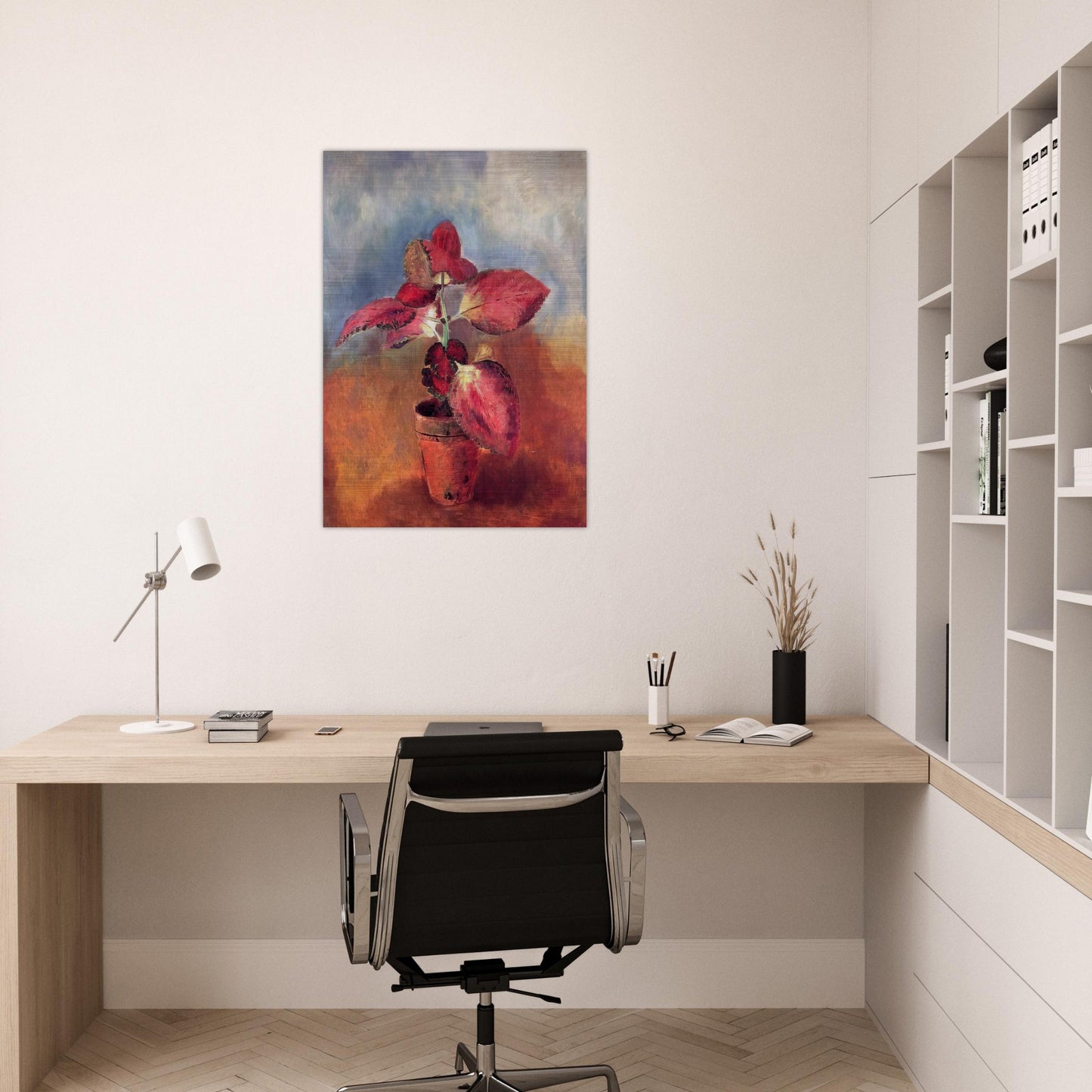 BEGONIA IN A POT - Odilon Redon Brushed Aluminum Print - 70x100 cm / 28x40 inches | Odilon Redon Aluminum Print | Odilon Redon Prints