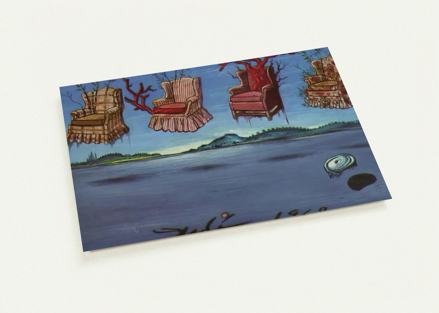 FOUR ARMCHAIRS IN THE SKY By Salvador Dali Pack of 10 Post Cards | Salvador Dali Post Cards | A6 (10.5 x 14.8 cm) - 4.1 x 5.8 inches