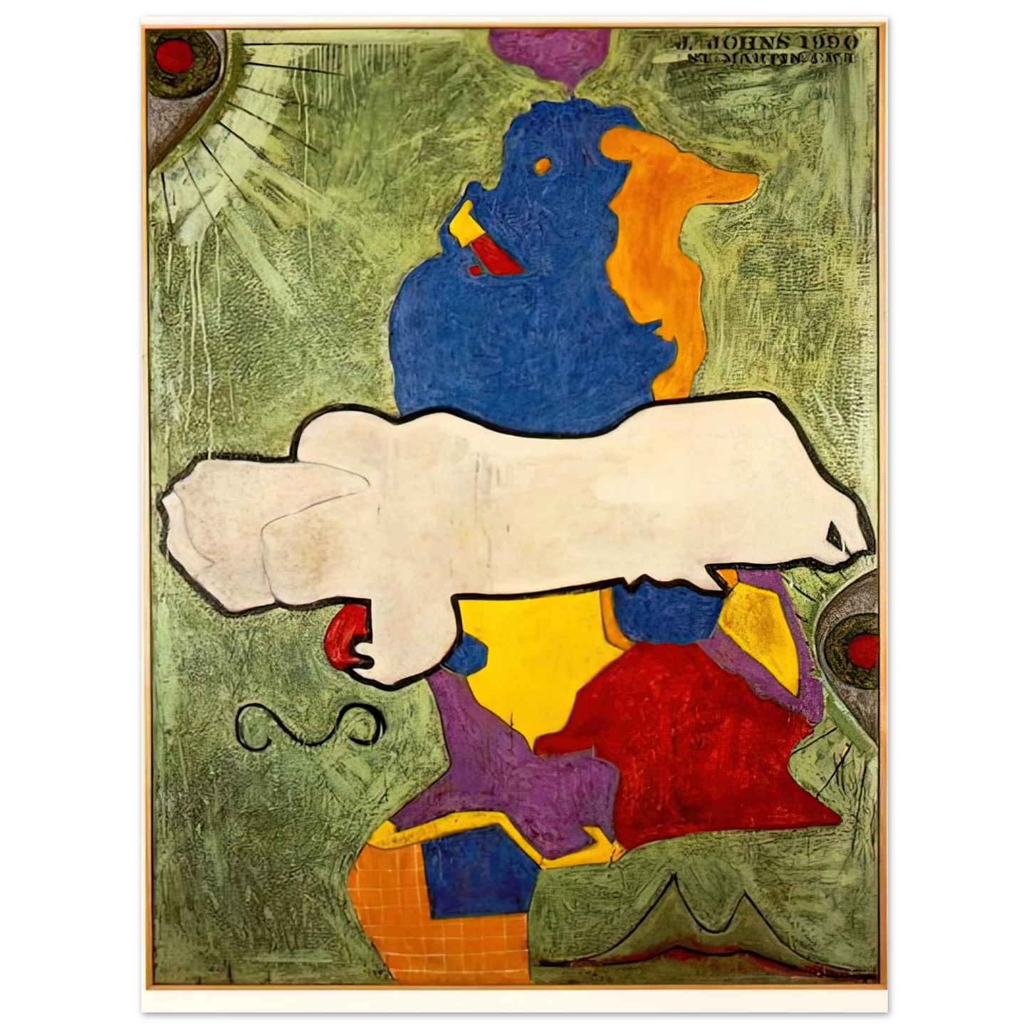 Jasper Johns - GREEN ANGEL 75x100 cm / 30x40inches Fine Art Poster