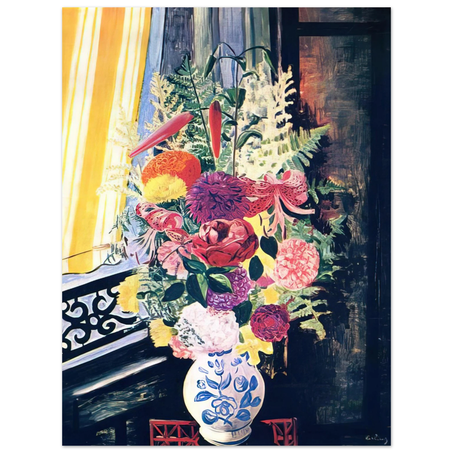Moise Kisling - BOUQUET OF VARIOUS FLOWERS 1927 75x100 cm / 30x40inches Fine Art Poster