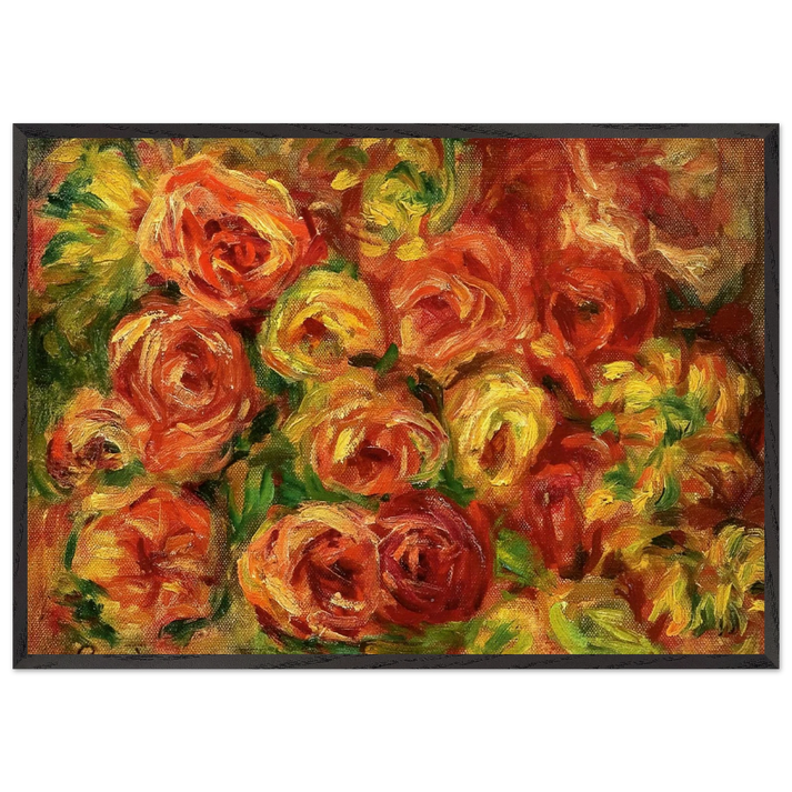 Armful of Roses - Pierre-Auguste Renoir 70x100 cm / 28x40 inches Framed Art Print – Black Wooden Frame