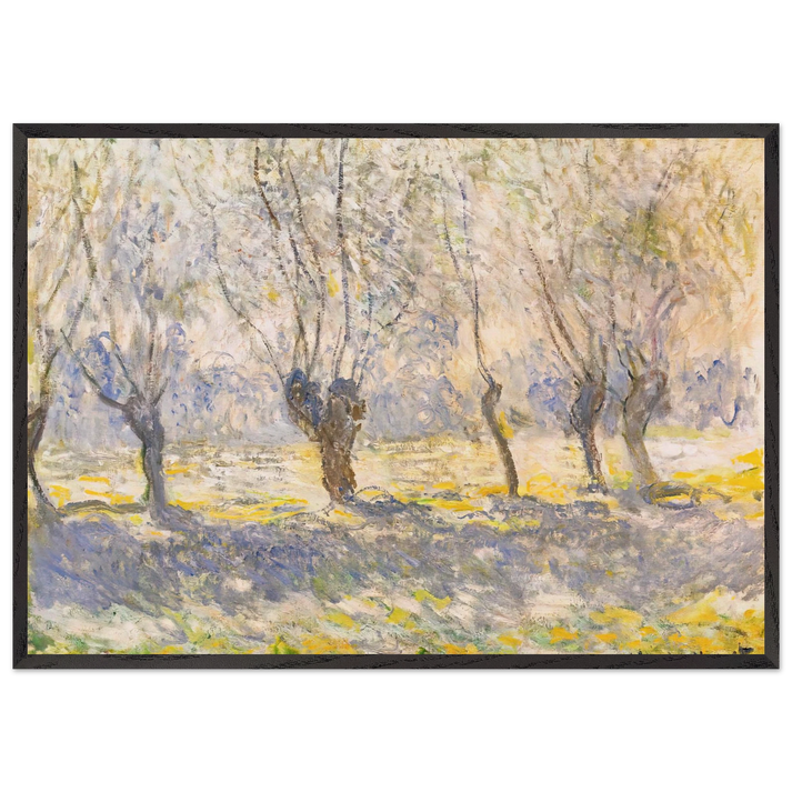 Willows Giverny - claude monet 70x100 cm / 28x40 inches Framed Art Print – Black Wooden Frame