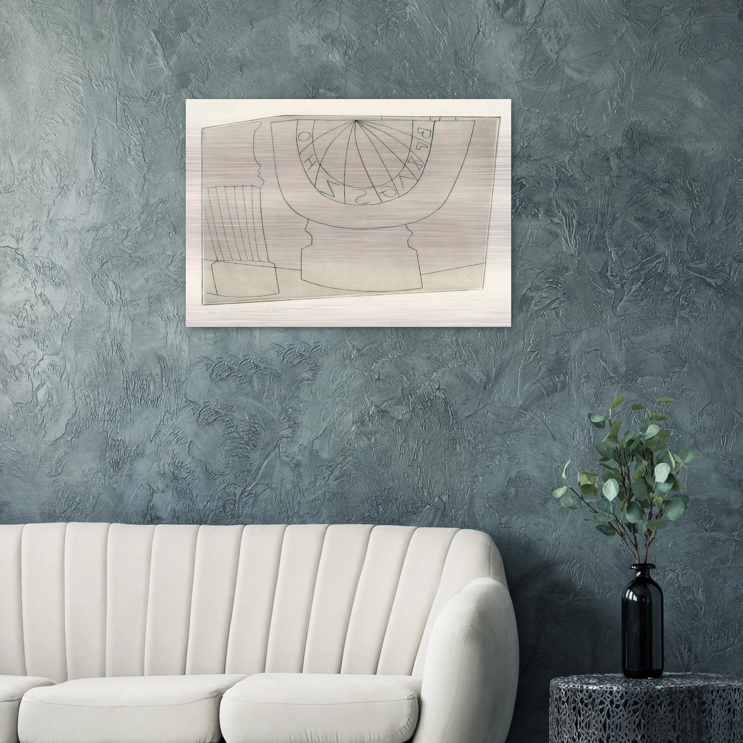 Turkish sundial column - 1967 - Ben Nicholson Brushed Aluminum Print - 70x100 cm / 28x40 inches | Ben Nicholson Aluminum Print | Ben Nicholson Prints
