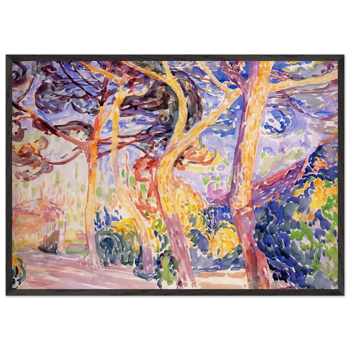 Under the Pines - Henri-Edmond Cross 70x100 cm / 28x40 inches Framed Art Print – Black Wooden Frame