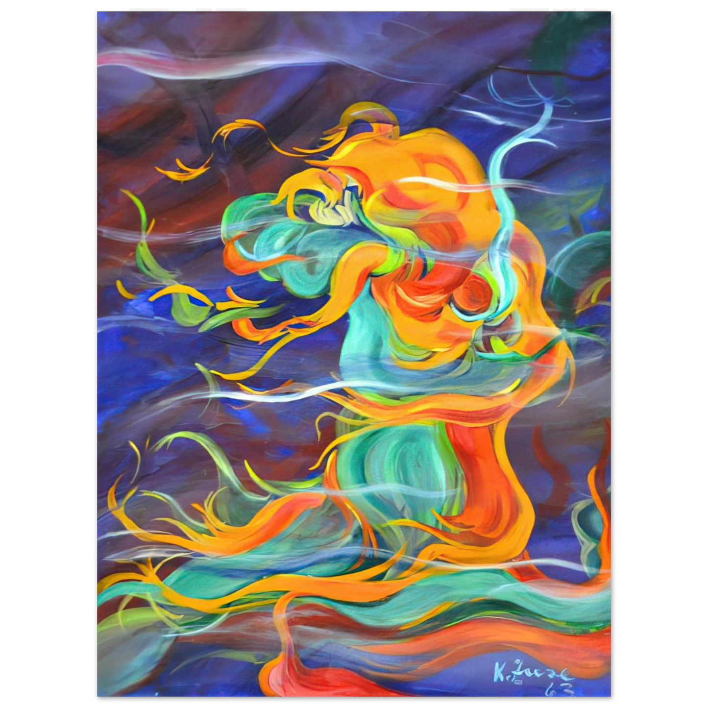 Konrad Zuse - Wind - 1963 75x100 cm / 30x40inches Fine Art Poster