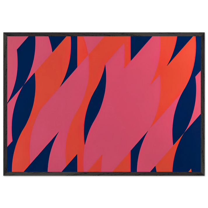 RED WITH RED 1 2007 - Bridget Riley 70x100 cm / 28x40 inches Framed Art Print – Black Wooden Frame