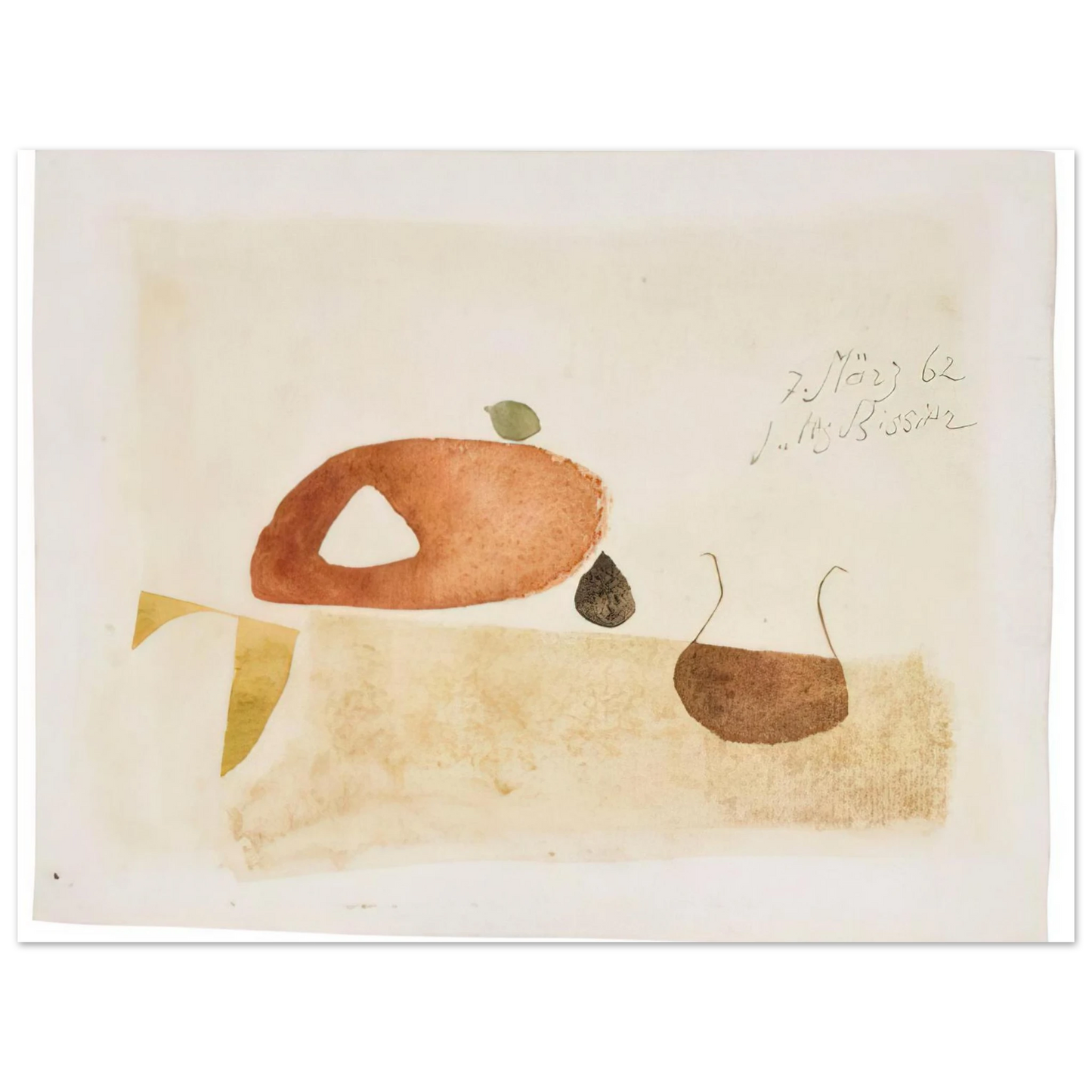 Julius Bissier - Komposition 7. März 62 - 1962 75x100 cm / 30x40inches Fine Art Poster