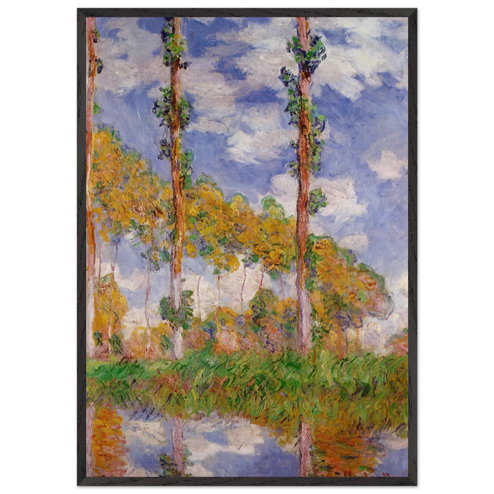 Three Trees in Summer - claude monet 70x100 cm / 28x40 inches Framed Art Print – Black Wooden Frame