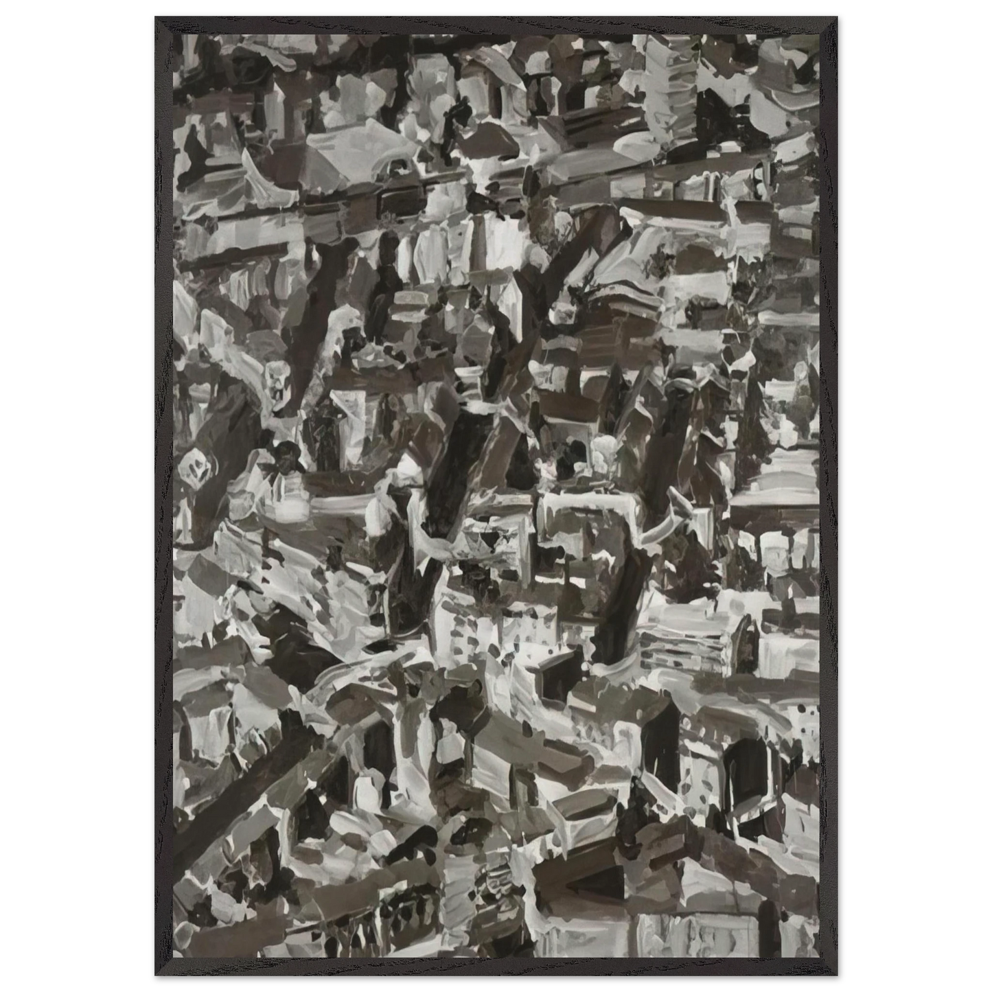 TOWNSCAPE D 1968 - Gerhard Richter 70x100 cm / 28x40 inches Framed Art Print – Black Wooden Frame
