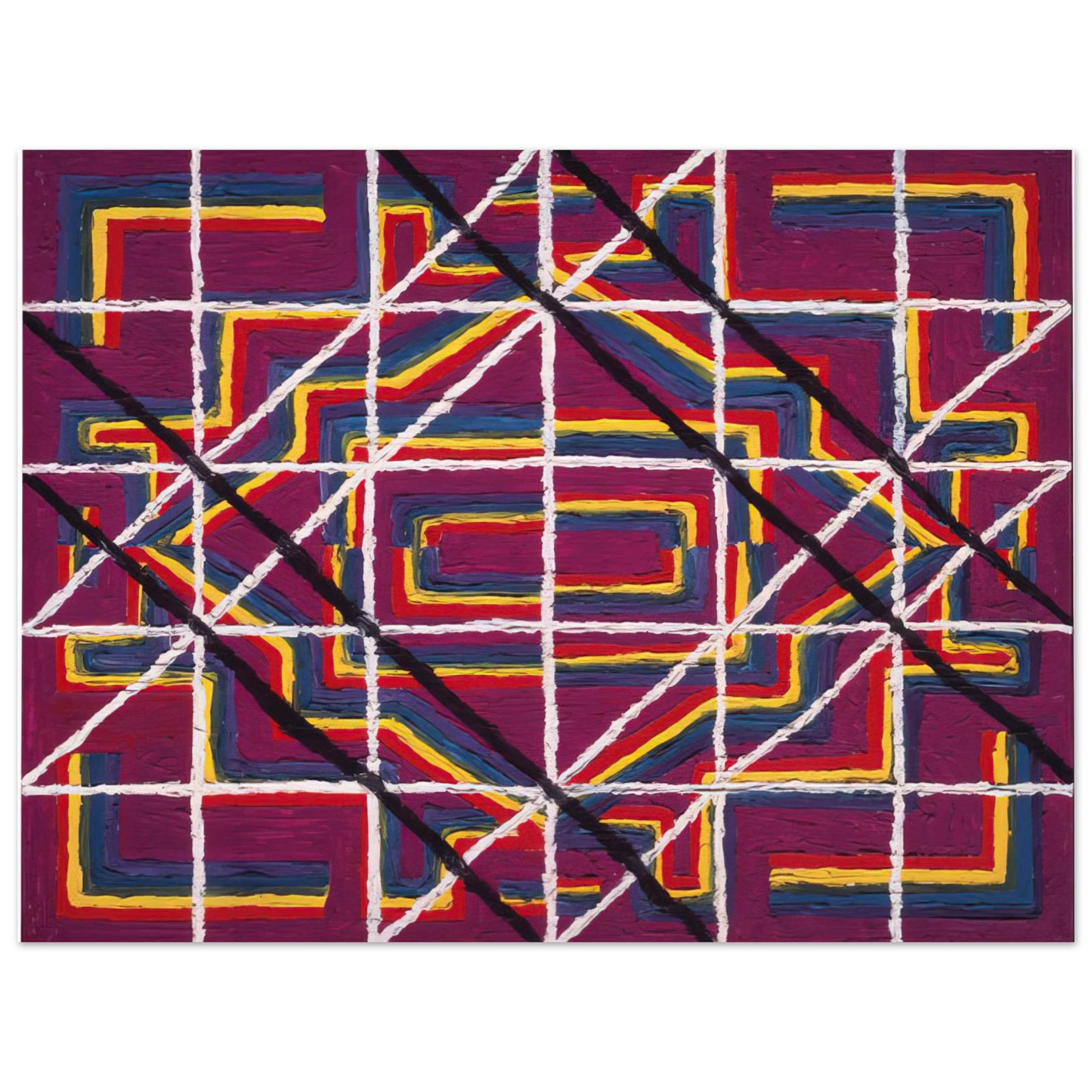 Alfred Jensen - Spanish Door Design Purple - 1959 75x100 cm / 30x40inches Fine Art Poster