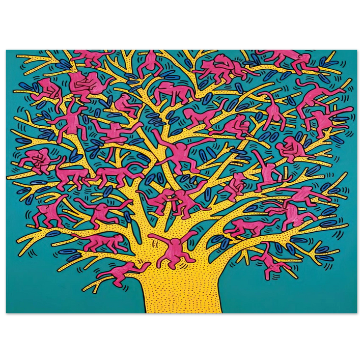 Keith Haring - THE TREE OF MONKEYS 75x100 cm / 30x40inches Fine Art Poster