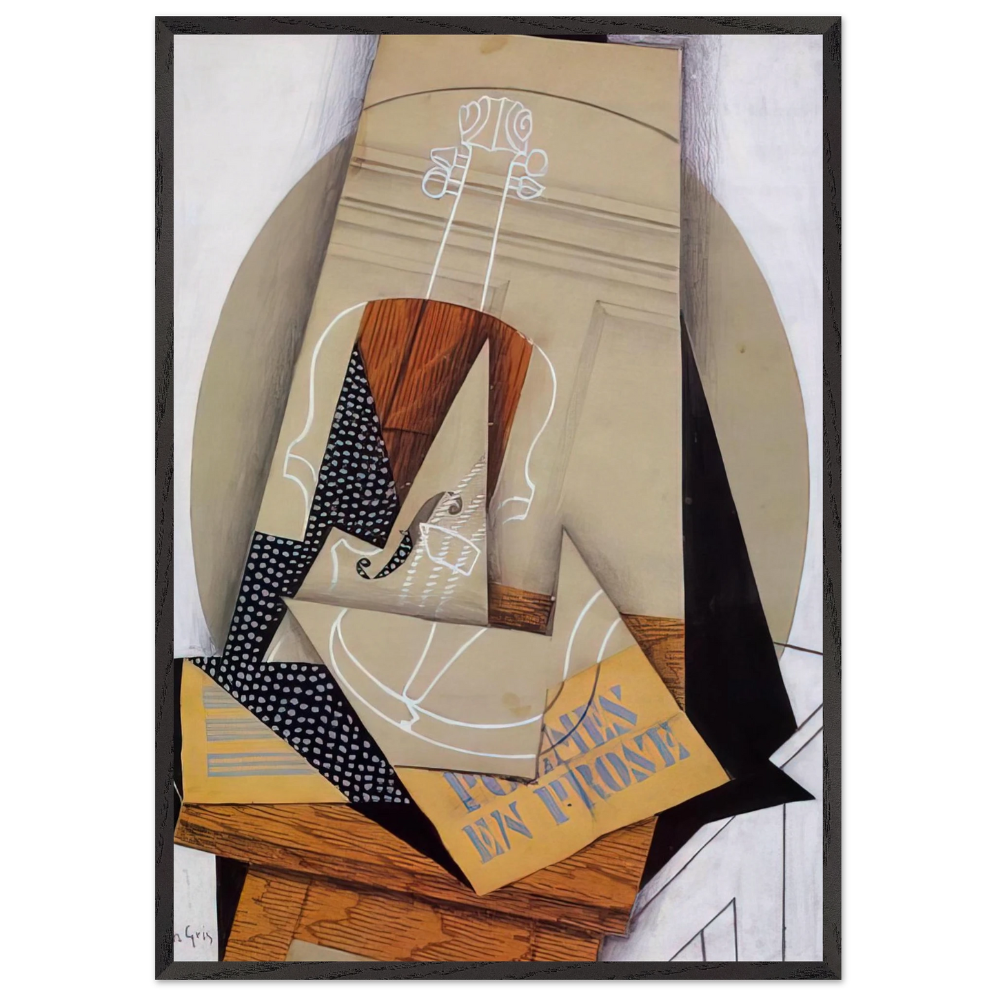 COMPOSITION WITH VIOLIN - Juan Gris 70x100 cm / 28x40 inches Framed Art Print – Black Wooden Frame