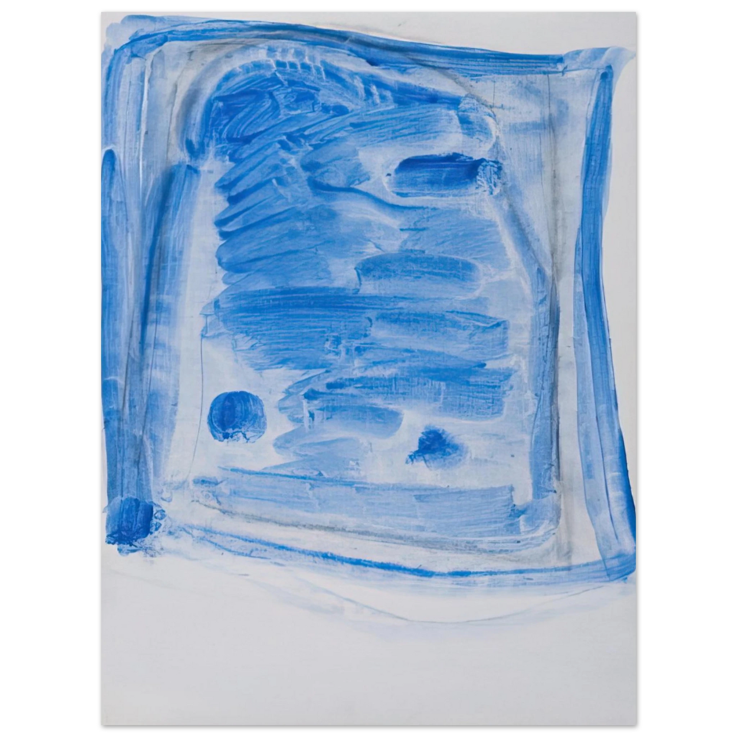 Raoul De Keyser - Sketchy Cobaltic Blue Flag - 2009 75x100 cm / 30x40inches Fine Art Poster