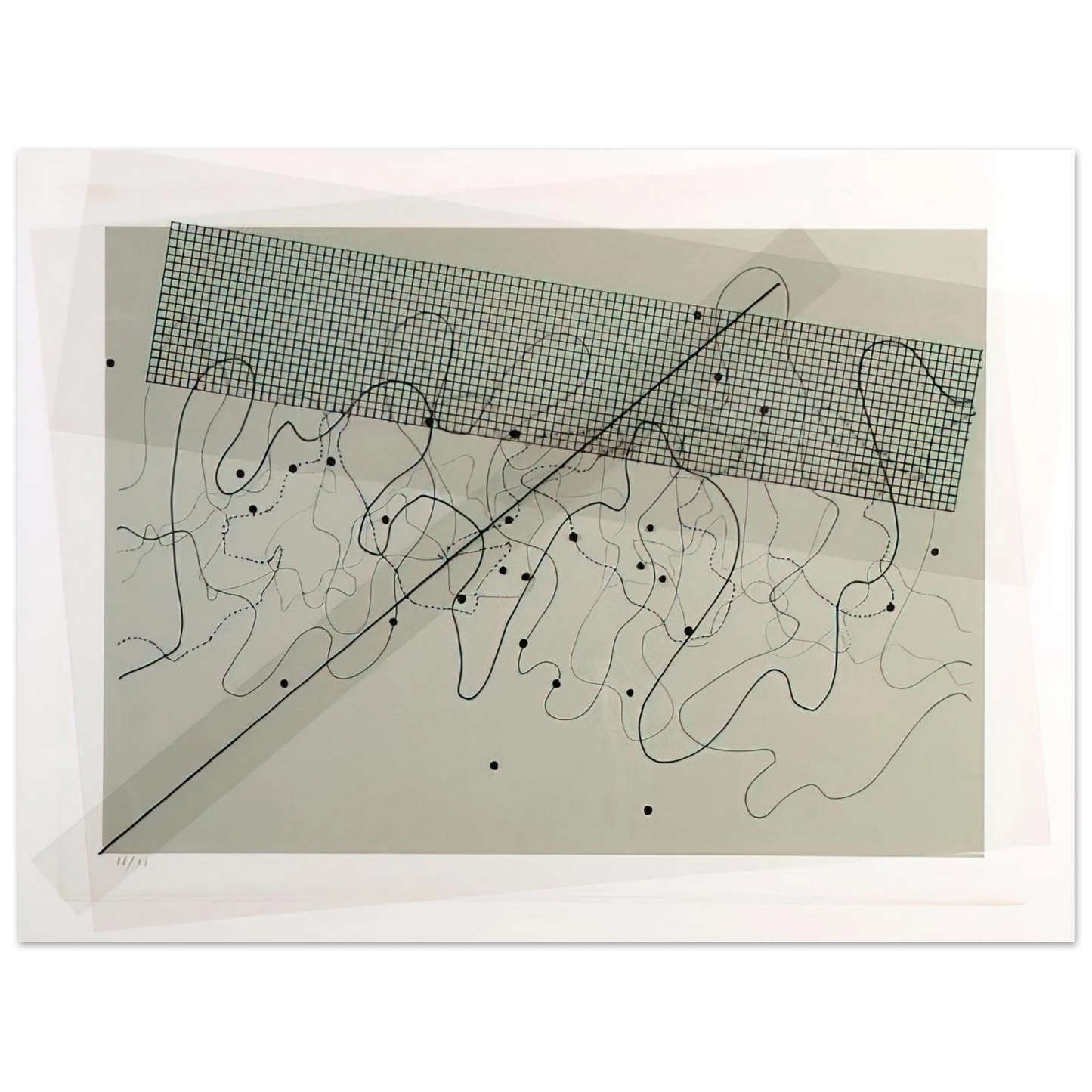 John Cage - Fontana Mix Light Grey - 1981 75x100 cm / 30x40inches Fine Art Poster