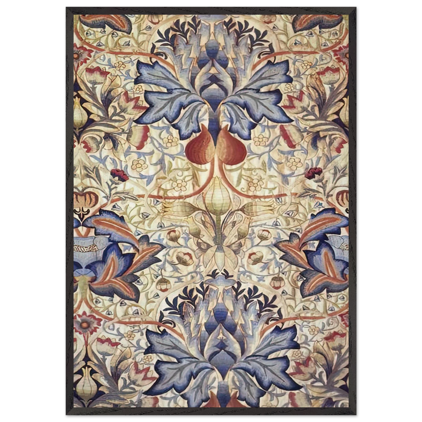ACANTHUS EMBROIDERED PANEL 1890 - William Morris 70x100 cm / 28x40 inches Framed Art Print – Black Wooden Frame