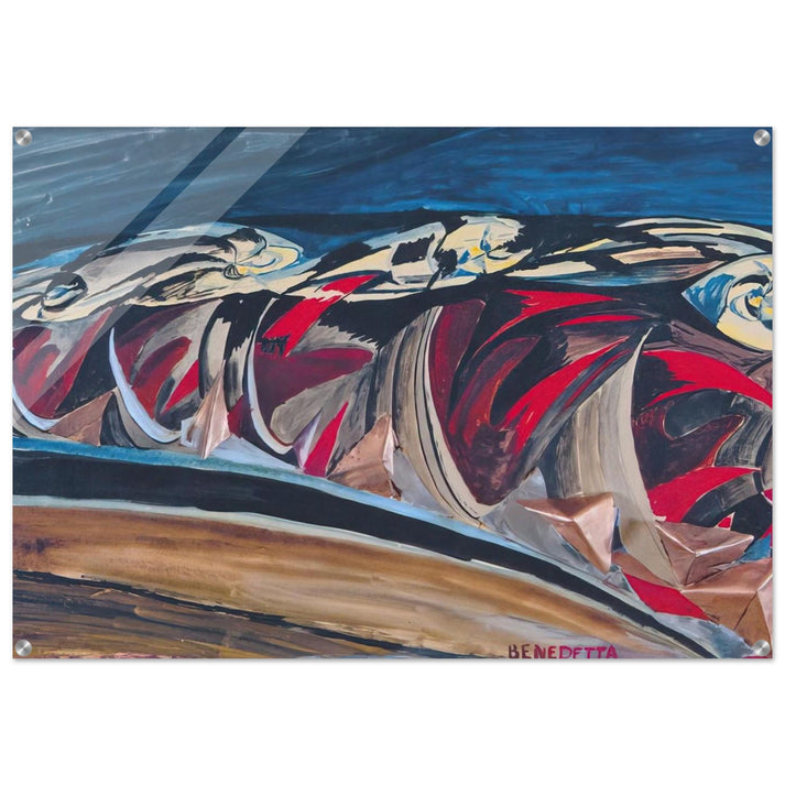 Lights Sounds of a Night Train - 1924 - Benedetta Cappa Acrylic Print - 70x100 cm / 28x40″ inches