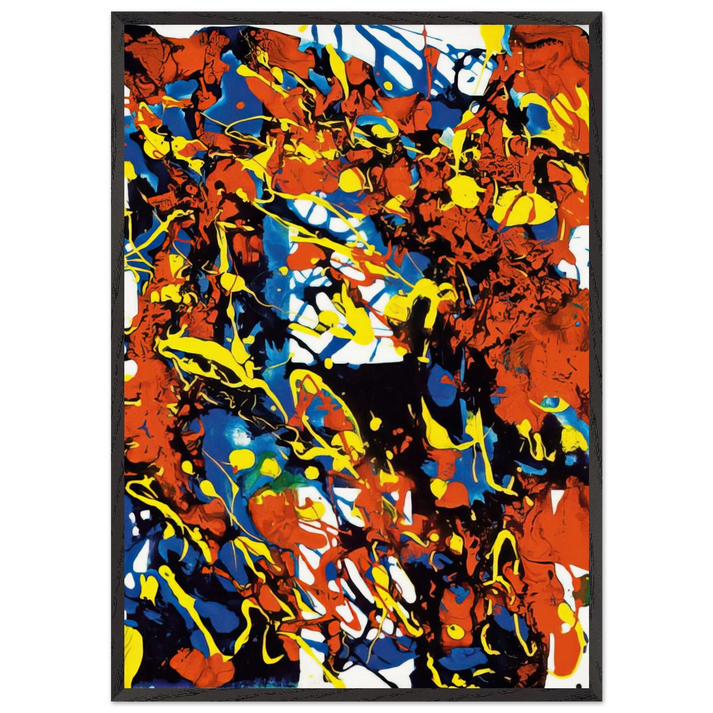 Untitled SFP94-73 SFF 1747 - Sam Francis 70x100 cm / 28x40 inches Framed Art Print – Black Wooden Frame