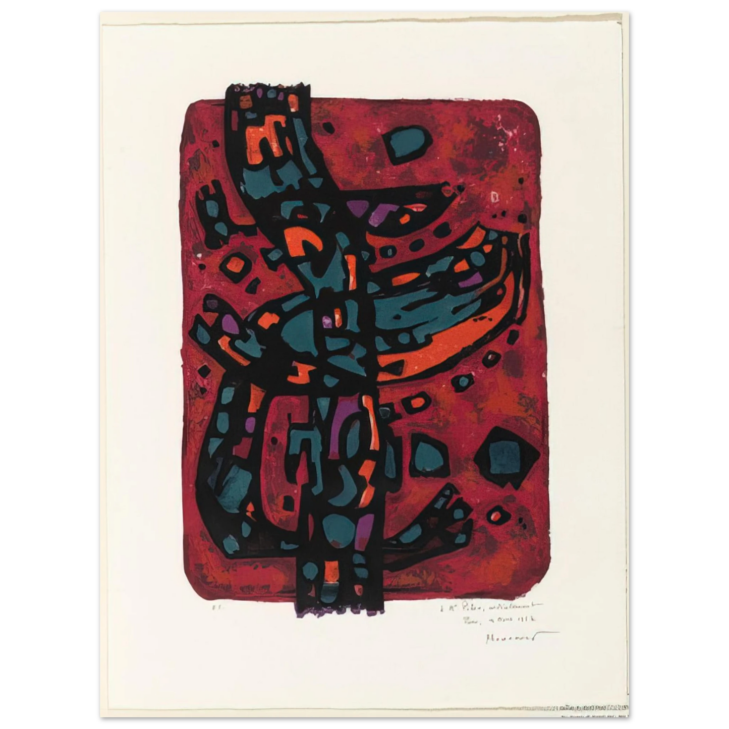 Alfred Manessier - Living Flame - 1954 75x100 cm / 30x40inches Fine Art Poster