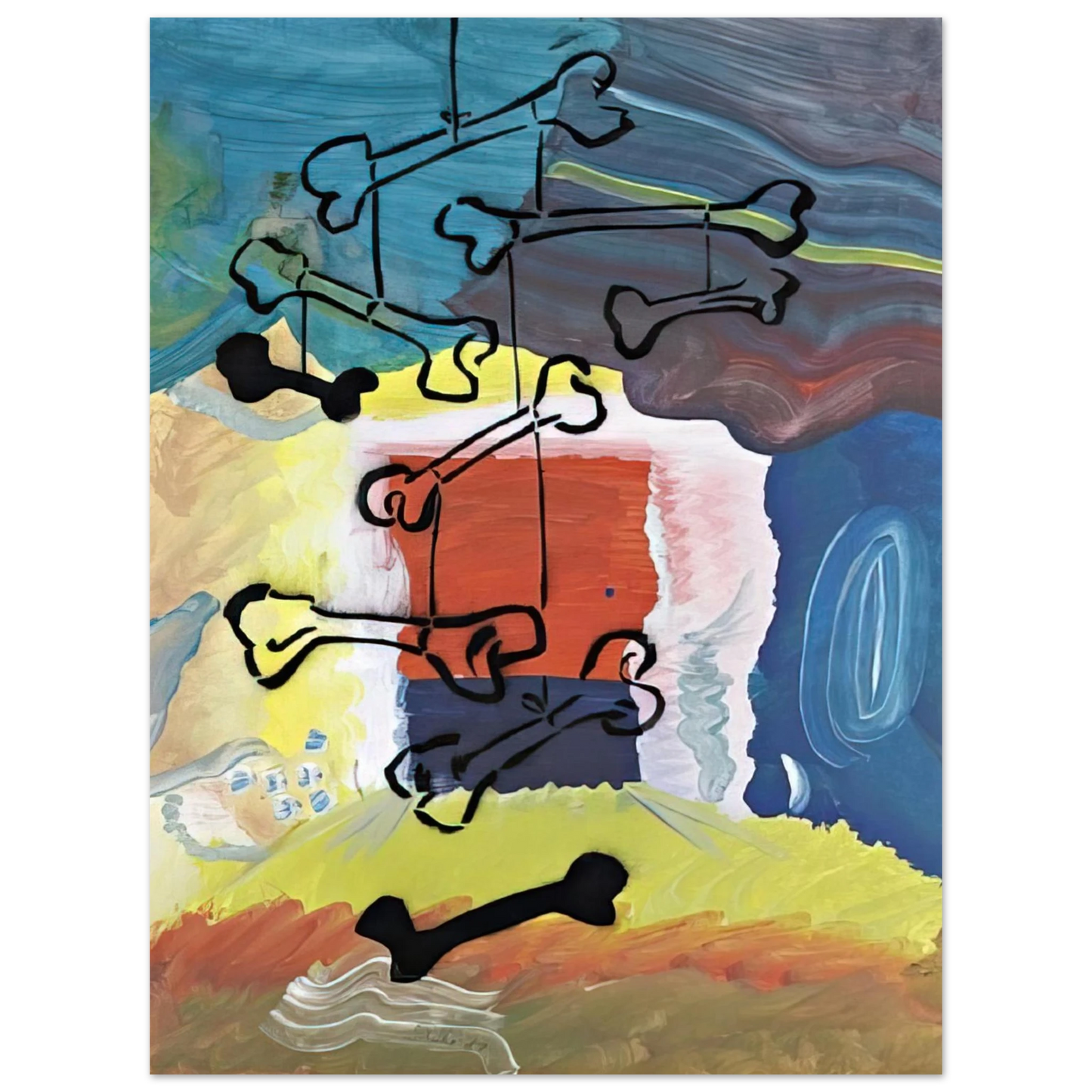 Sigmar Polke - KNOCHEN MOBILE 1981 75x100 cm / 30x40inches Fine Art Poster
