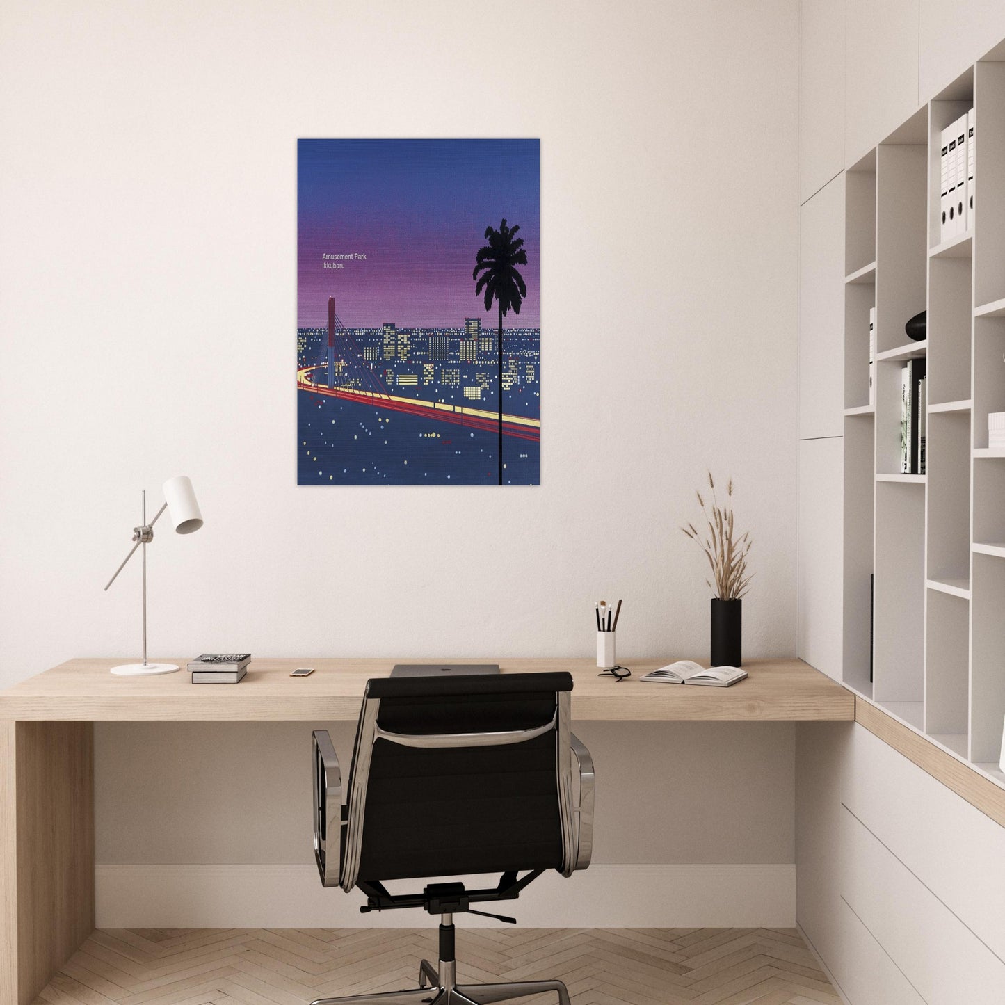 Ikkubaru Amusement City - Hiroshi Nagai Brushed Aluminum Print - 70x100 cm / 28x40 inches | Hiroshi Nagai Aluminum Print | Hiroshi Nagai Prints