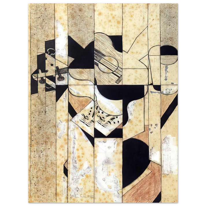 Juan Gris - GUITAR AND GLASS 1912 75x100 cm / 30x40inches Fine Art Poster