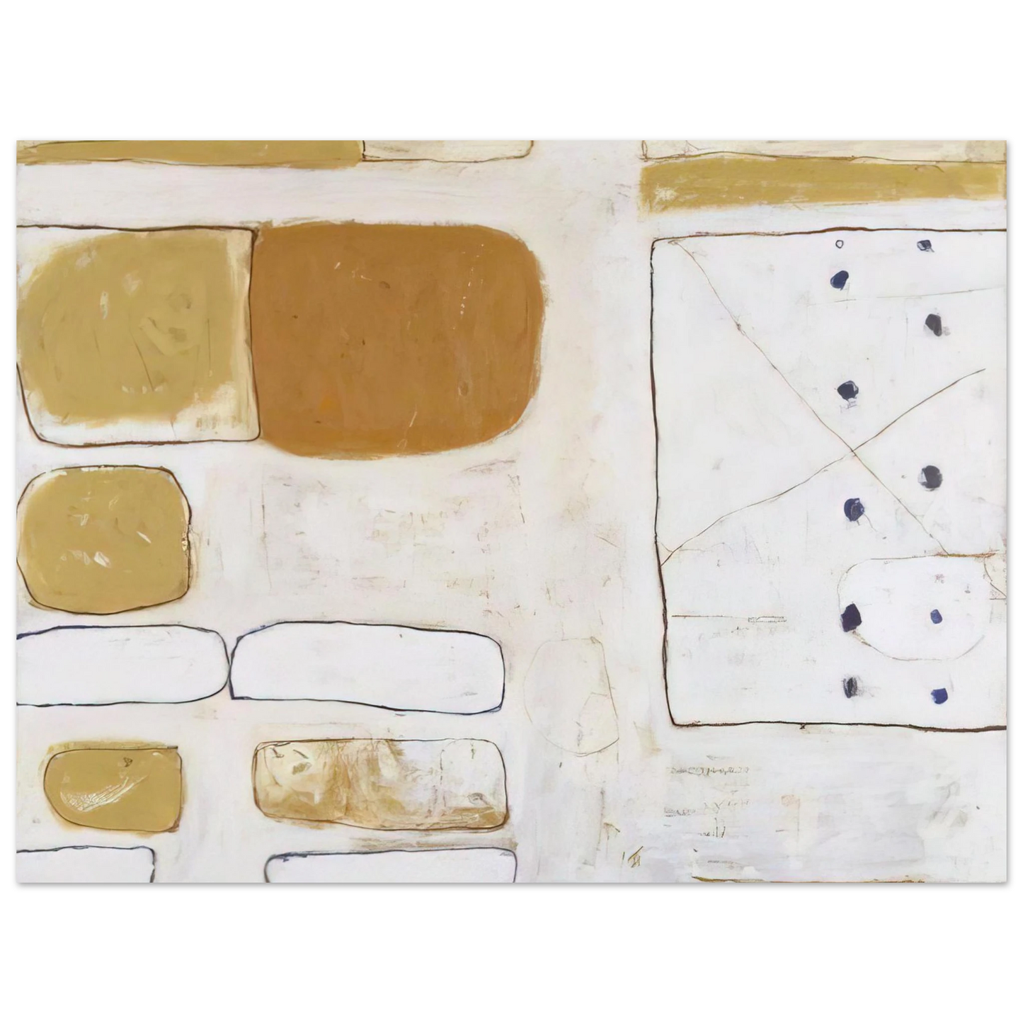 William Scott - White, Sand and Ochre - 1961 75x100 cm / 30x40inches Fine Art Poster