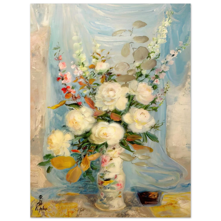Le Pho - Les Pivones Blanches - Post-Impressionism 75x100 cm / 30x40inches Fine Art Poster