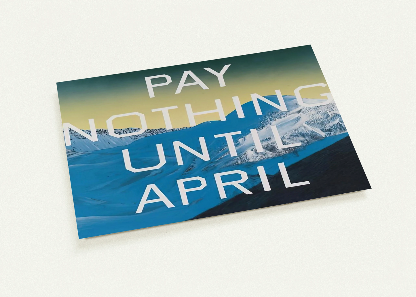 PAY NOTHING UNTIL APRIL 2003 By Edward Ruscha Pack of 10 Post Cards | Edward Ruscha Post Cards | A6 (10.5 x 14.8 cm) - 4.1 x 5.8 inches