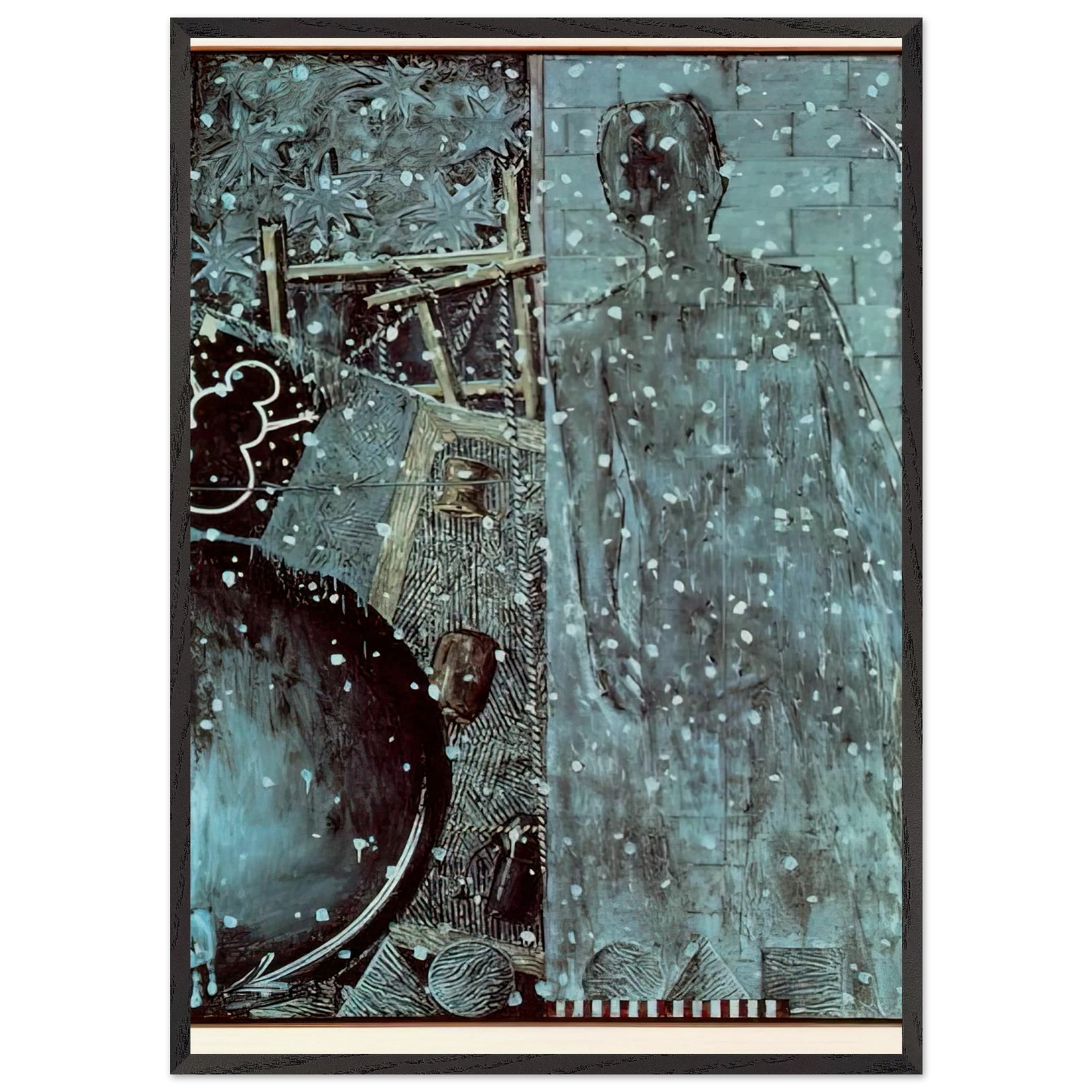 Winter N2 - Jasper Johns 70x100 cm / 28x40 inches Framed Art Print – Black Wooden Frame