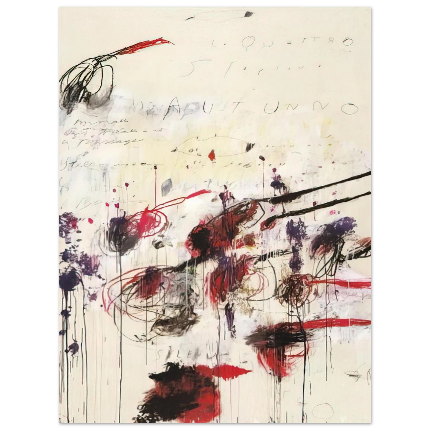 Cy Twombly - Quattro stagioni I. Autunno 75x100 cm / 30x40inches Fine Art Poster