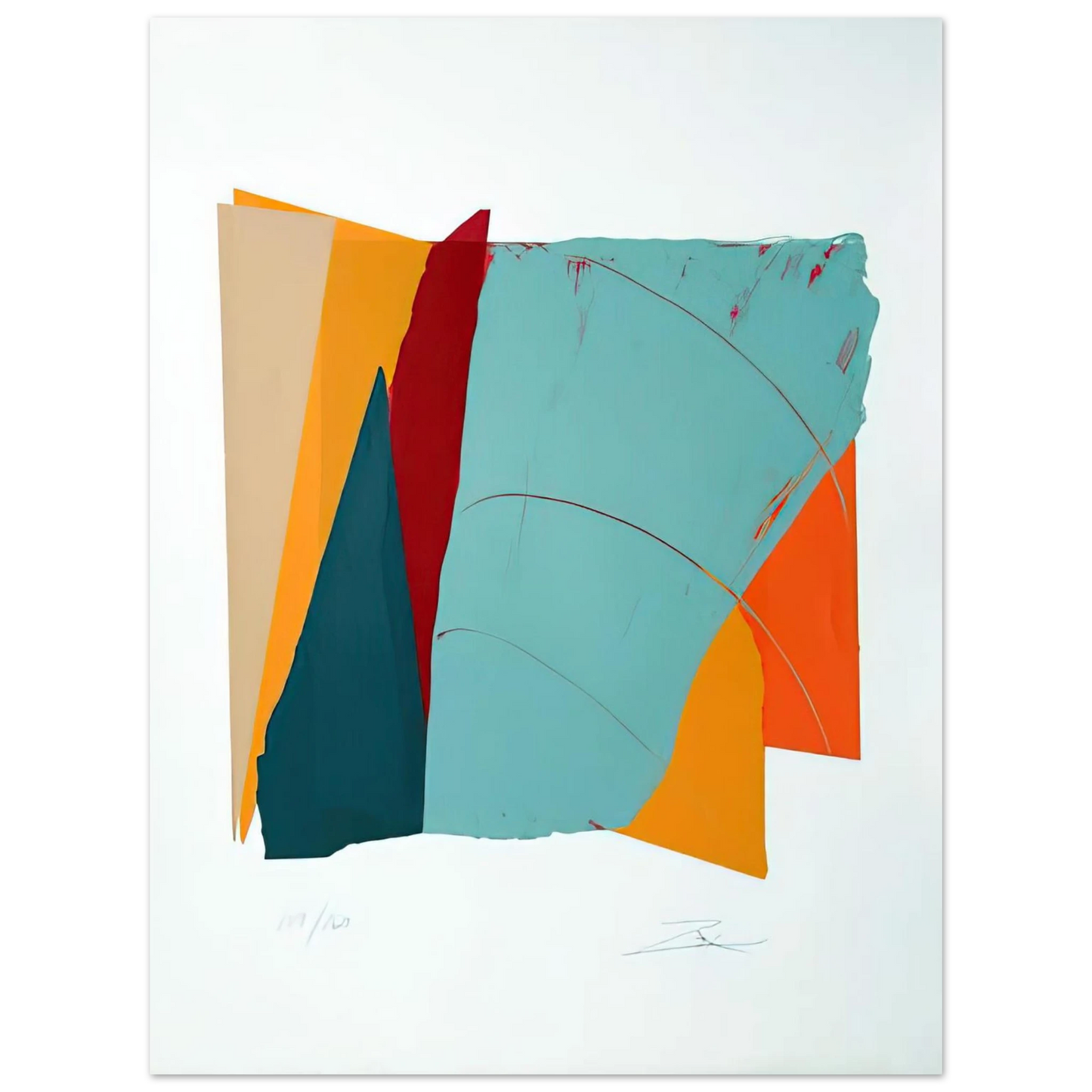 Larry Zox - Red Line II - 1979 75x100 cm / 30x40inches Fine Art Poster