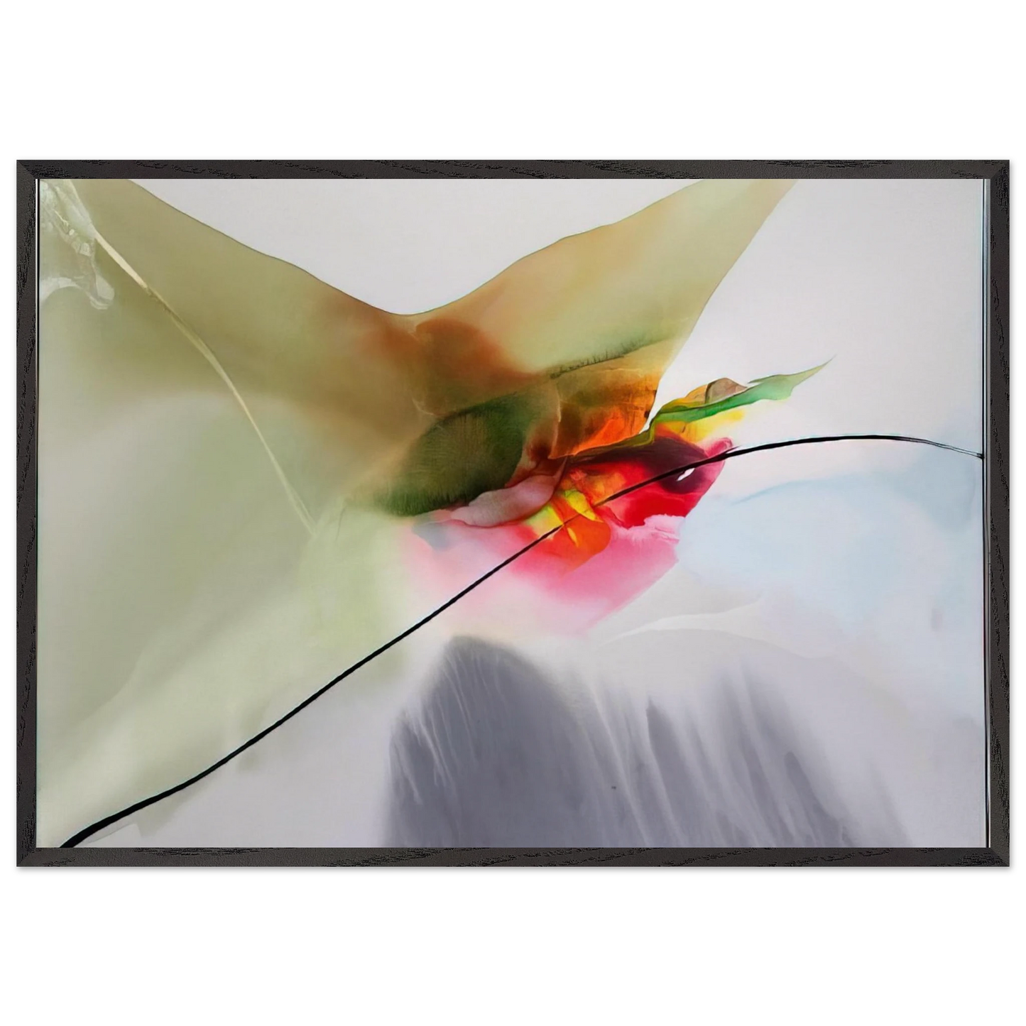 Phenomena Sung Mantle - Paul Jenkins 70x100 cm / 28x40 inches Framed Art Print – Black Wooden Frame