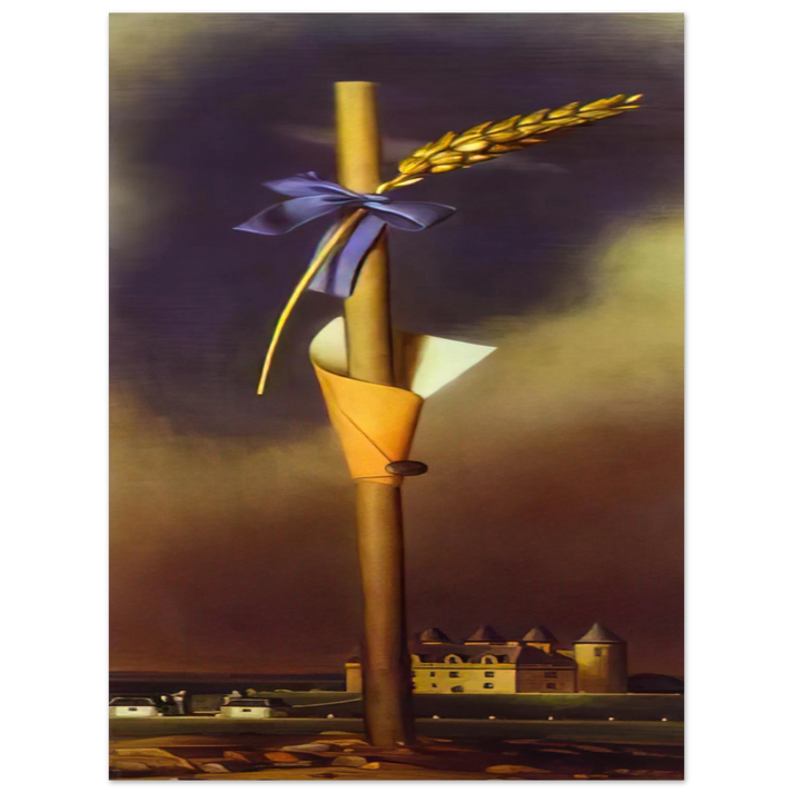 Salvador Dali - BLUE KNOT AND EAR OF WHEAT NEXT TO THE CASTLE 75x100 cm / 30x40inches Fine Art Poster