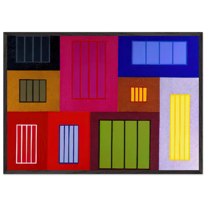 The Time Machine - 2002 - Peter Halley 70x100 cm / 28x40 inches Framed Art Print – Black Wooden Frame