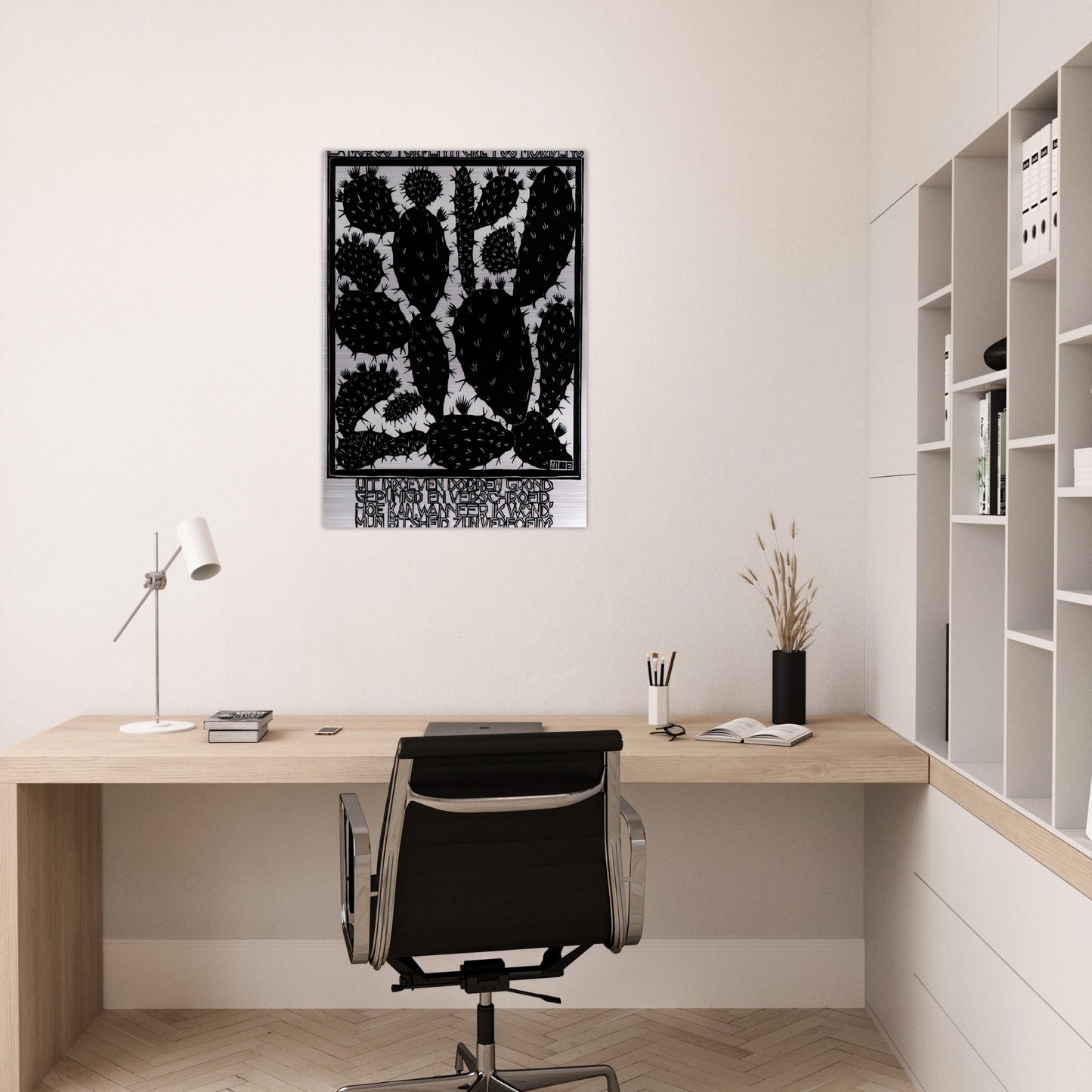 EMBLEMATA CACTUS - MC Escher Brushed Aluminum Print - 70x100 cm / 28x40 inches | MC Escher Aluminum Print | MC Escher Prints