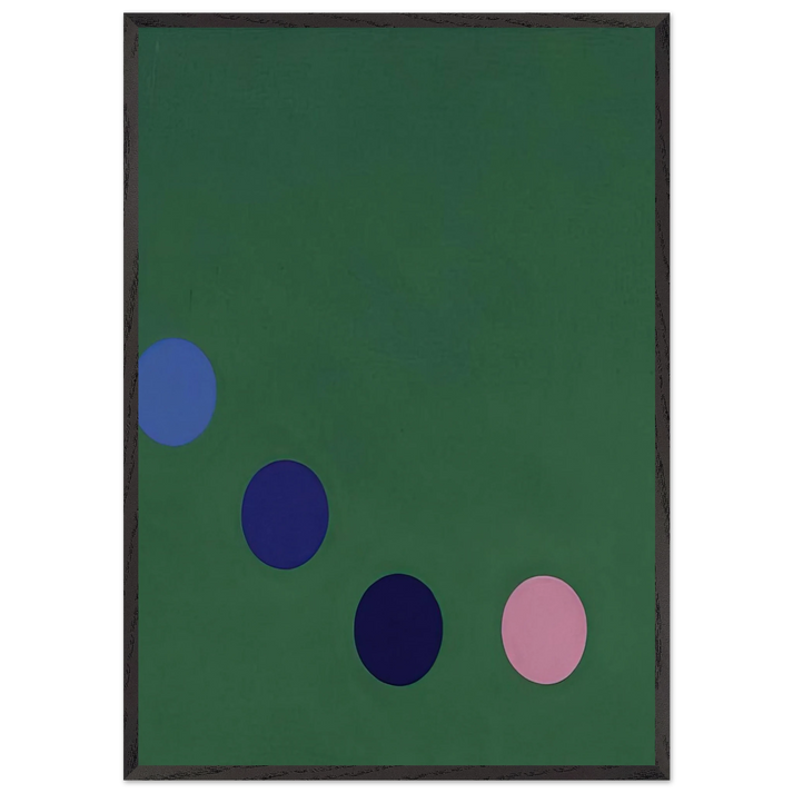 Green Square - Op Art - Thomas Downing 70x100 cm / 28x40 inches Framed Art Print – Black Wooden Frame