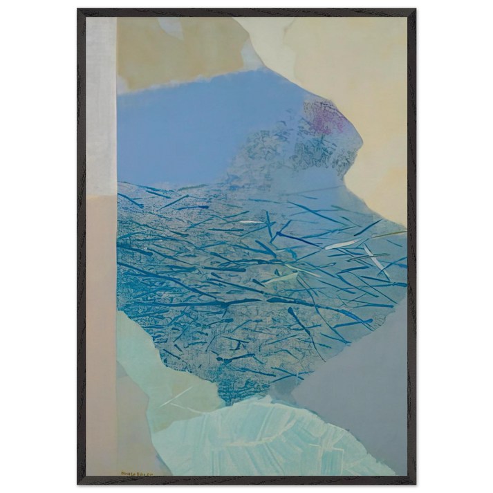 Stream - Abstract Expressionism - Kenzo Okada 70x100 cm / 28x40 inches Framed Art Print – Black Wooden Frame