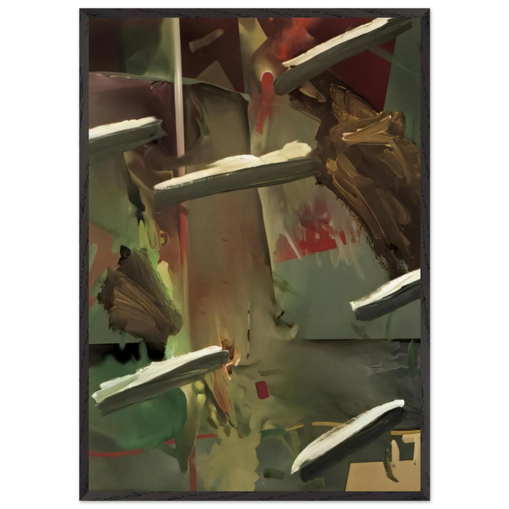 ABSTRAKTES BILD ABSTRACT PAINTING 1976 - Gerhard Richter 70x100 cm / 28x40 inches Framed Art Print – Black Wooden Frame