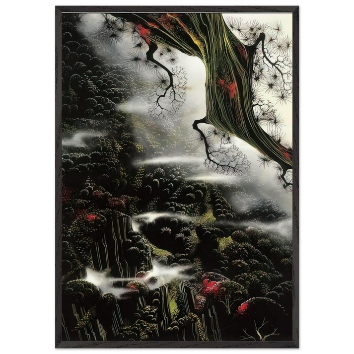Wisps of Fog and Branch - Eyvind Earle 70x100 cm / 28x40 inches Framed Art Print – Black Wooden Frame