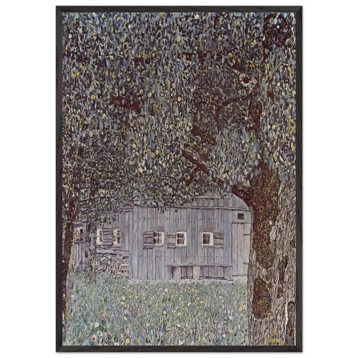 FARMHOUSE IN UPPER AUSTRIA 1912 - Gustav Klimt 70x100 cm / 28x40 inches Framed Art Print – Black Wooden Frame
