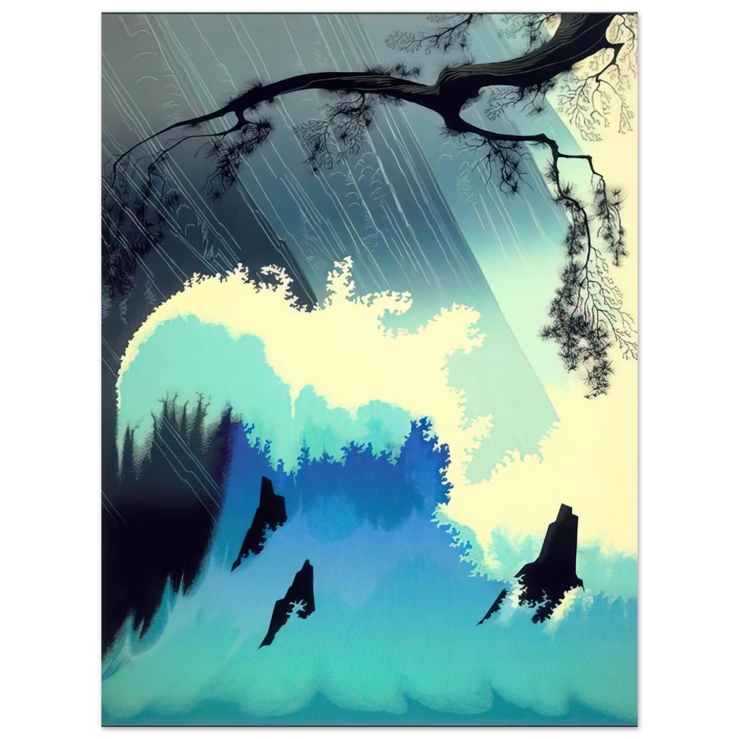 Eyvind Earle - Ocean Splash 75x100 cm / 30x40inches Fine Art Poster