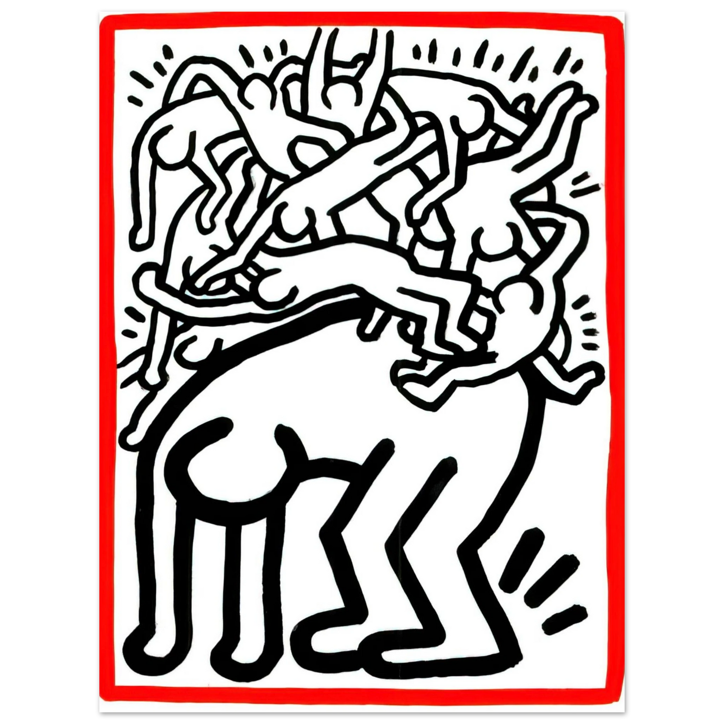 Keith Haring - FIGHT AIDS WORLDWIDE 1990 75x100 cm / 30x40inches Fine Art Poster