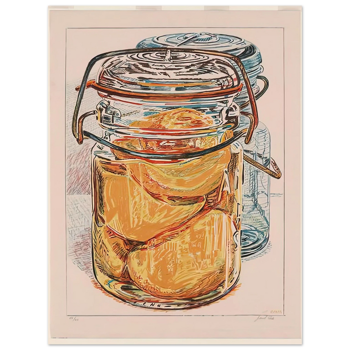 Janet Fish - PRESERVED PEACHES 1975 75x100 cm / 30x40inches Fine Art Poster