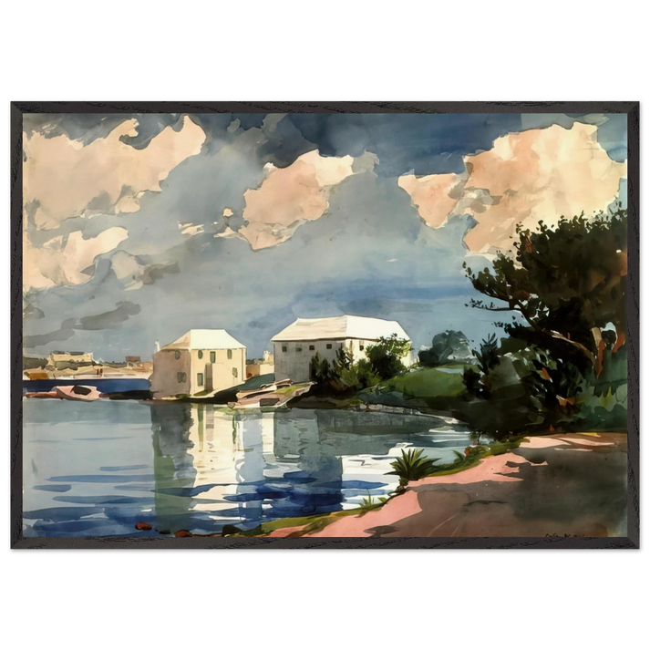 SALT KETTLE BERMUDA - Winslow Homer 70x100 cm / 28x40 inches Framed Art Print – Black Wooden Frame