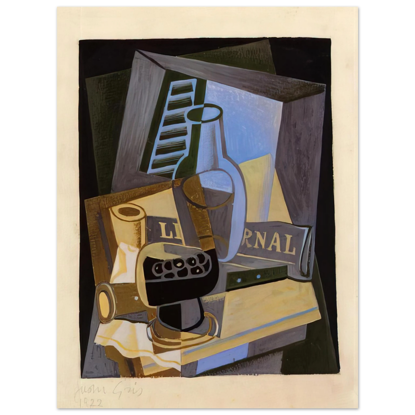 Juan Gris - STILL LIFE IN FRONT OF THE WIINDOW 1922 75x100 cm / 30x40inches Fine Art Poster